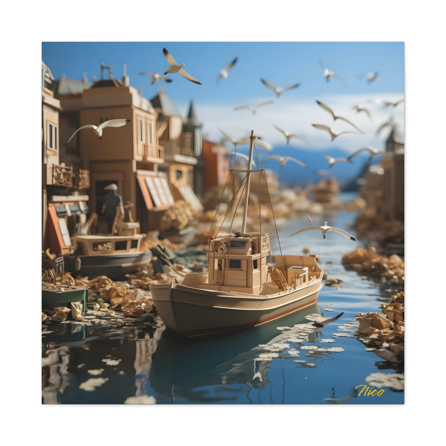 On The Docks By The Bay Series Print #3 - Streched Matte Canvas Print, 1.25" Thick