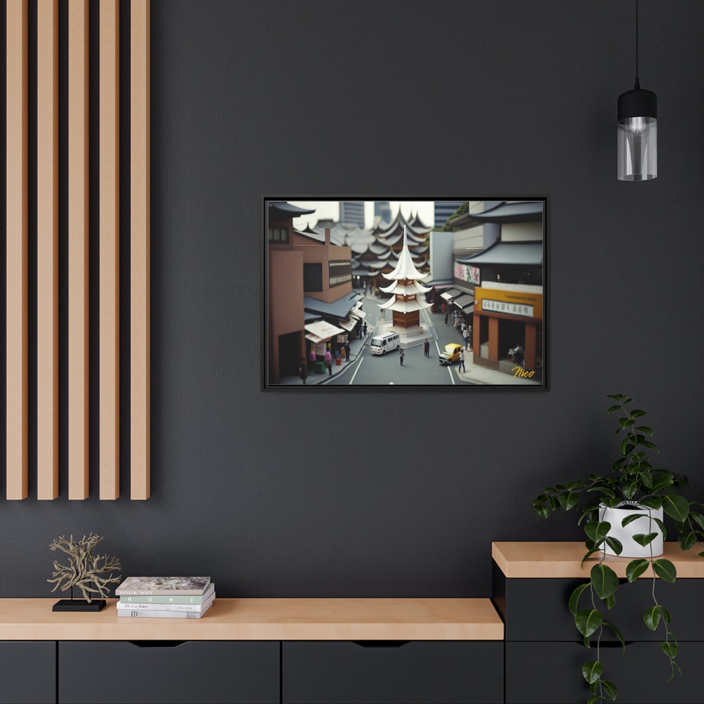 Eastern Metropolis Series Print #10 - Impression sur toile encadrée noire