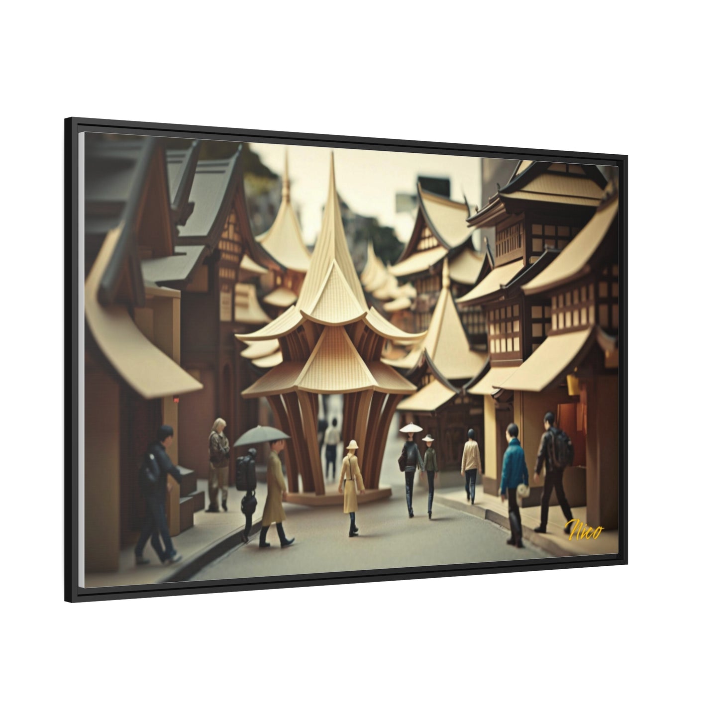 Via The Metropolis Series Print #4 - Extended Black Framed Canvas Print