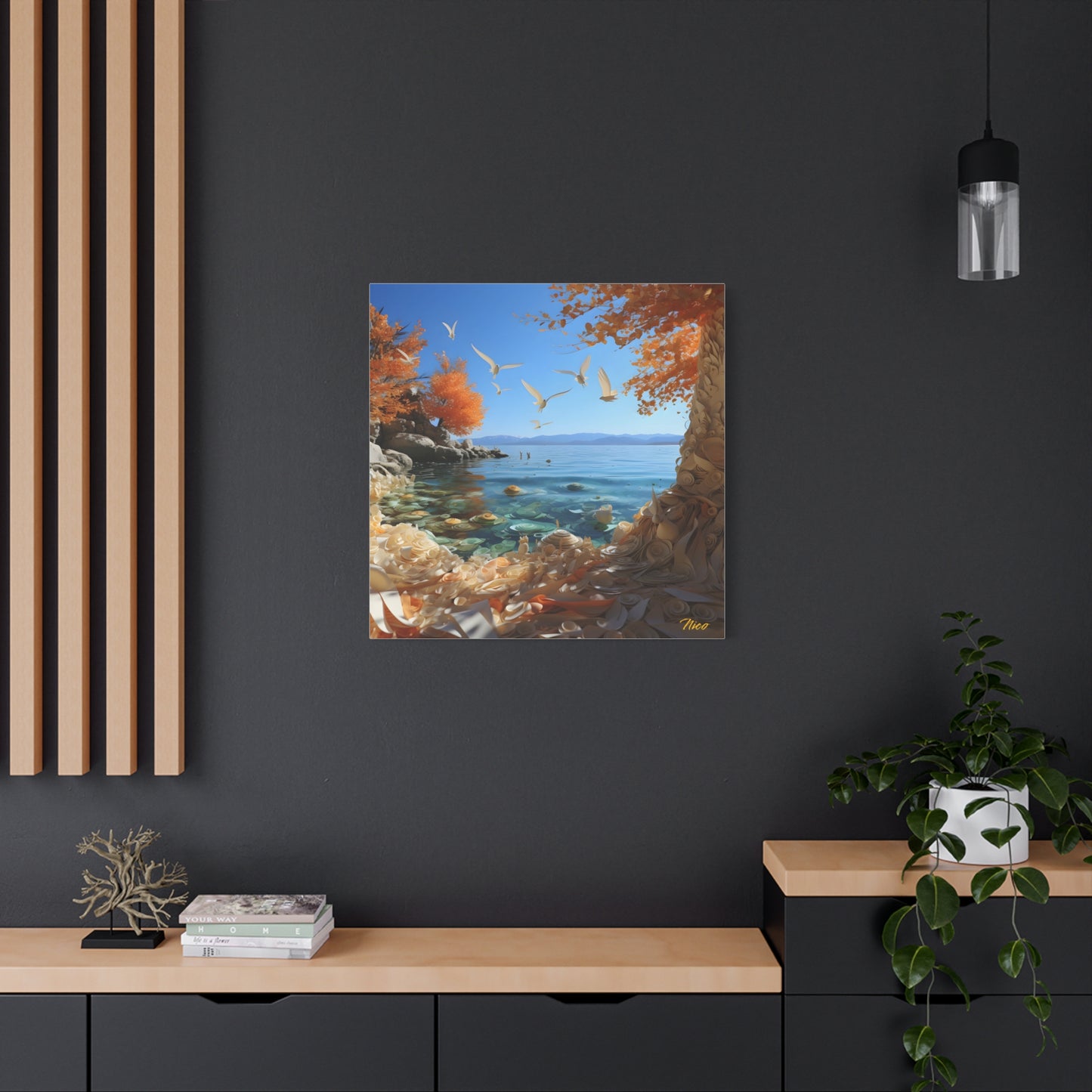Atop The Mountain Lakeshore Series Print #9 - Streched Matte Canvas Print, 1.25" Thick