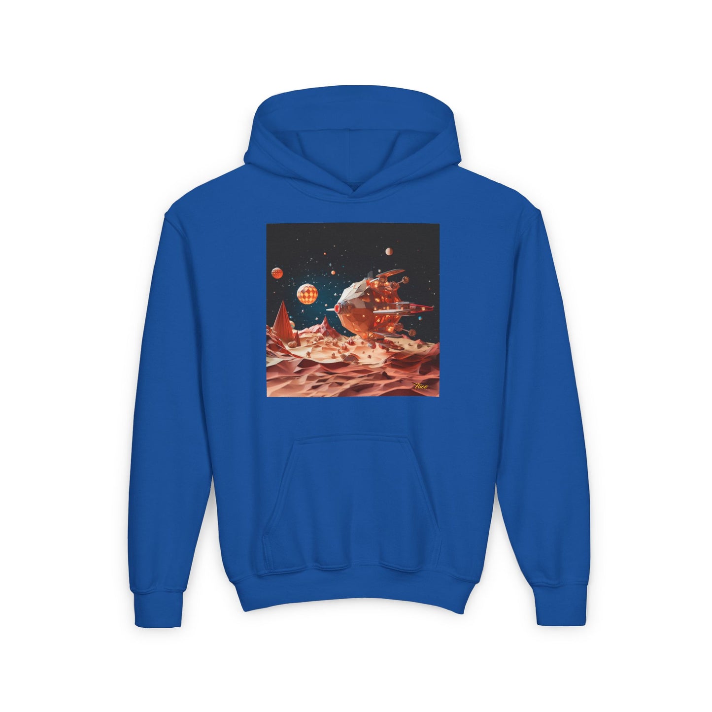 Elons' Dream Series Print #5 Youth Heavy Blend Hooded Sweatshirt