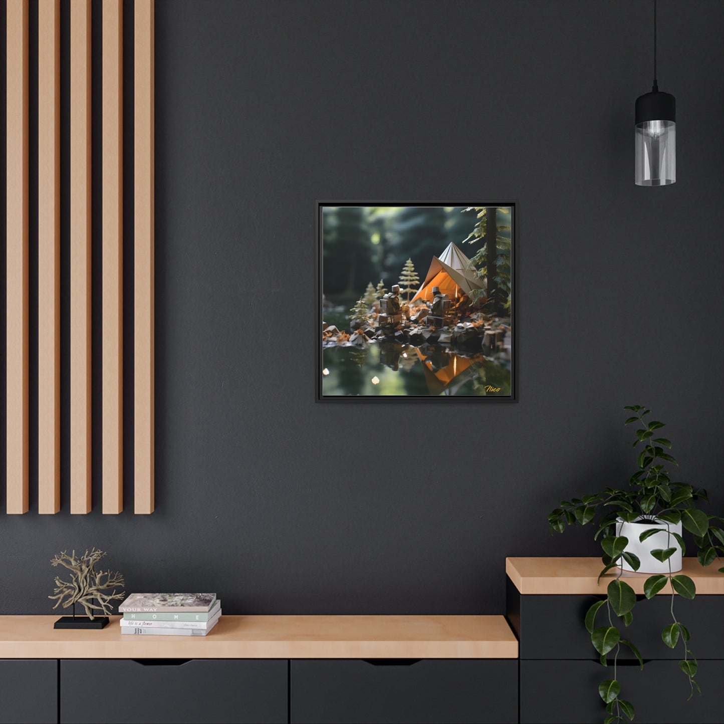 Relaxing By The Brook Series Print #10 - Impression sur toile encadrée noire