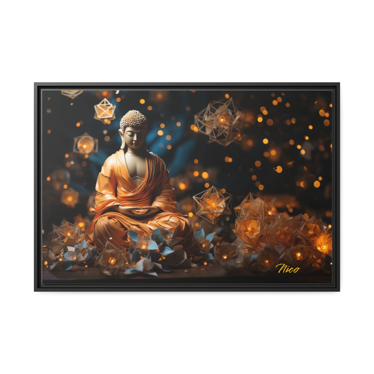 Ascending Buddha Series Print #8 - Black Framed Canvas Print