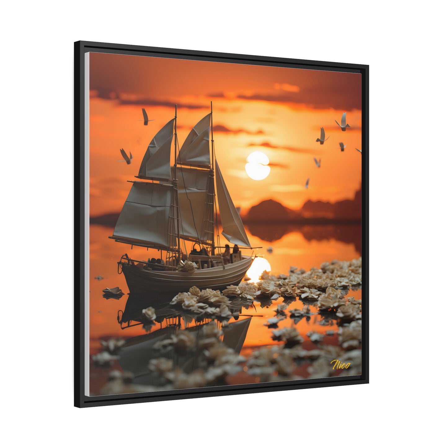 Into The Sunset Series Print #9 - Black Framed Canvas Print
