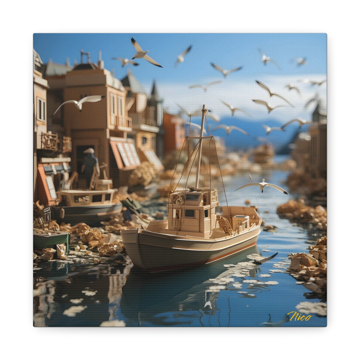 On The Docks By The Bay Series Print #3 - Streched Matte Canvas Print, 1.25" Thick