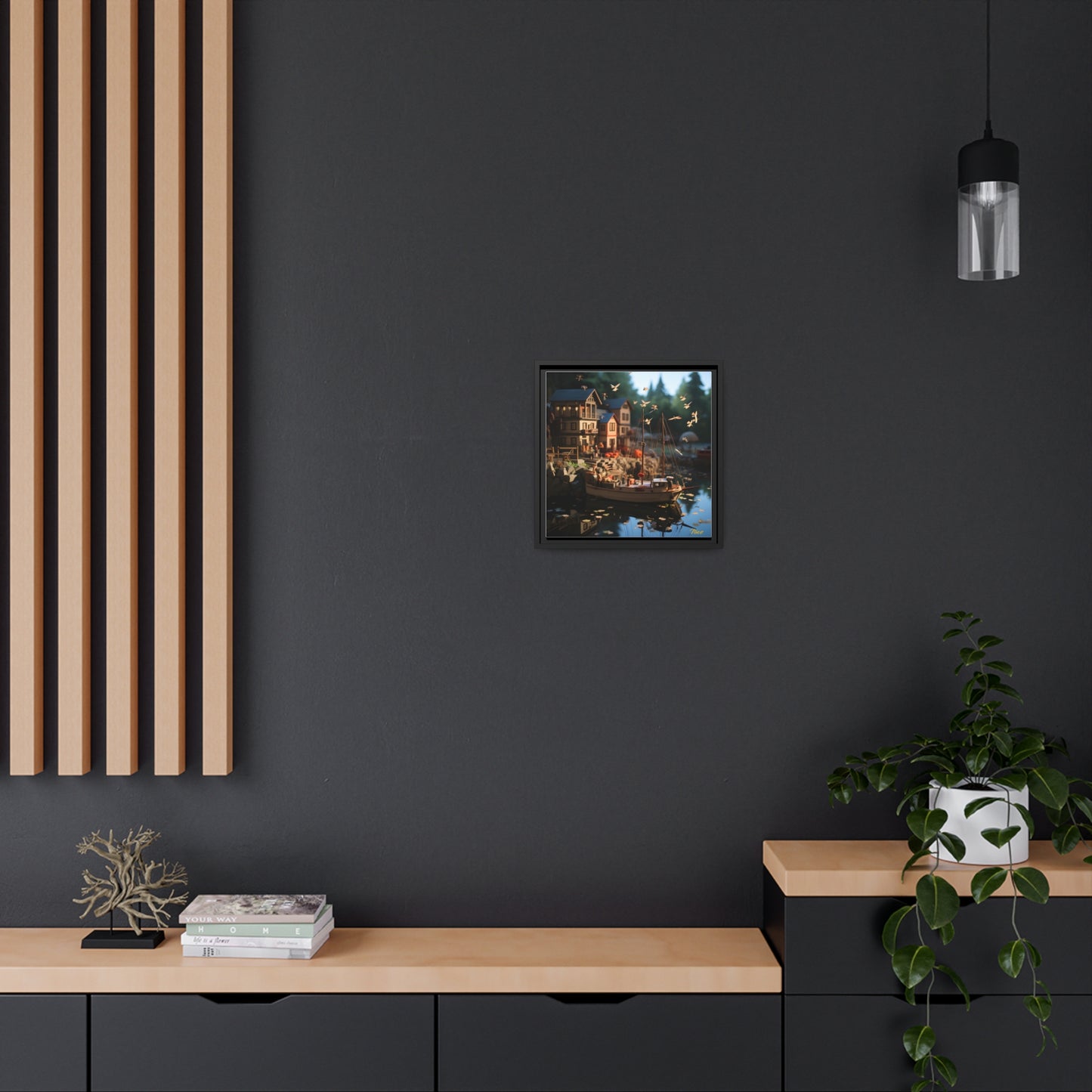 On The Docks By The Bay Series Print #7 - Black Framed Canvas Print