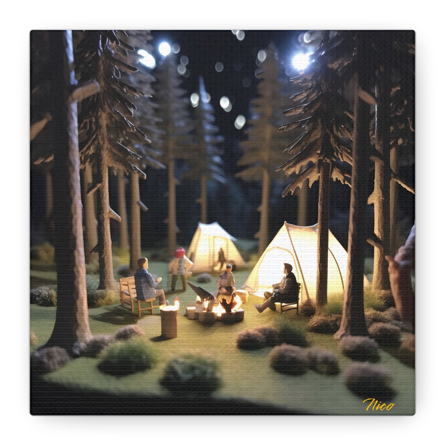 Under The Starry Skies Series Print #7 - Streched Matte Canvas Print, 1.25" Thick