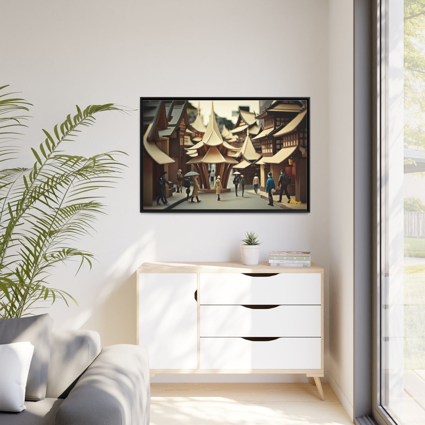 Via The Metropolis Series Print #4 - Extended Black Framed Canvas Print