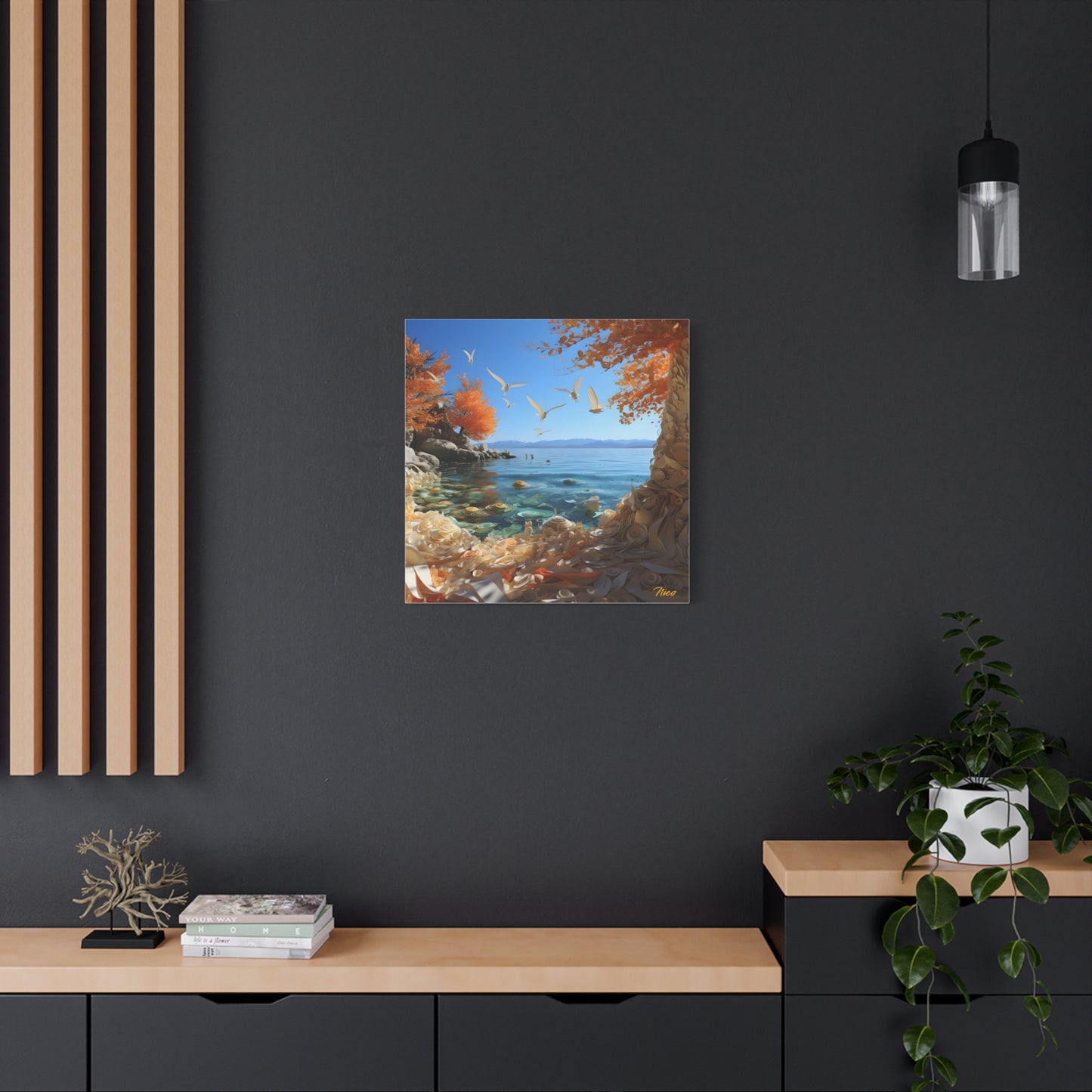 Atop The Mountain Lakeshore Series Print #9 - Streched Matte Canvas Print, 1.25" Thick
