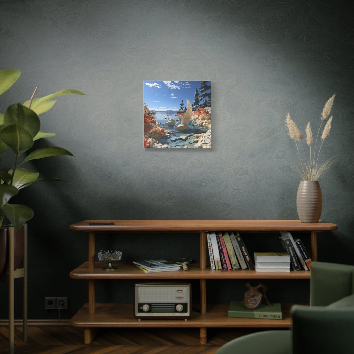 Atop The Mountain Lakeshore Series Print #1 - Streched Matte Canvas Print, 1.25" Thick