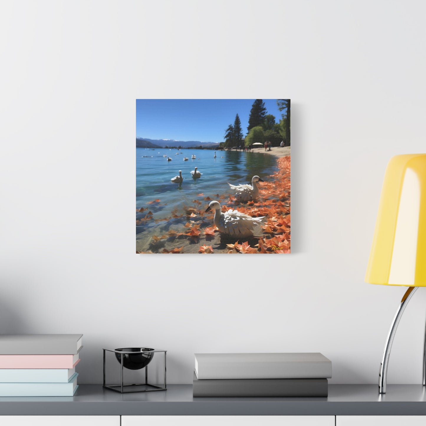 Atop The Mountain Lakeshore Series Print #2 - Streched Matte Canvas Print, 1.25" Thick