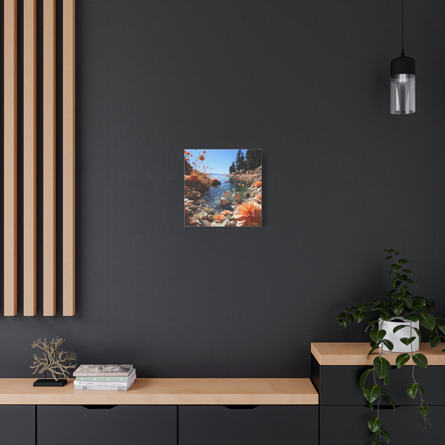 Atop The Mountain Lakeshore Series Print #4 - Streched Matte Canvas Print, 1.25" Thick