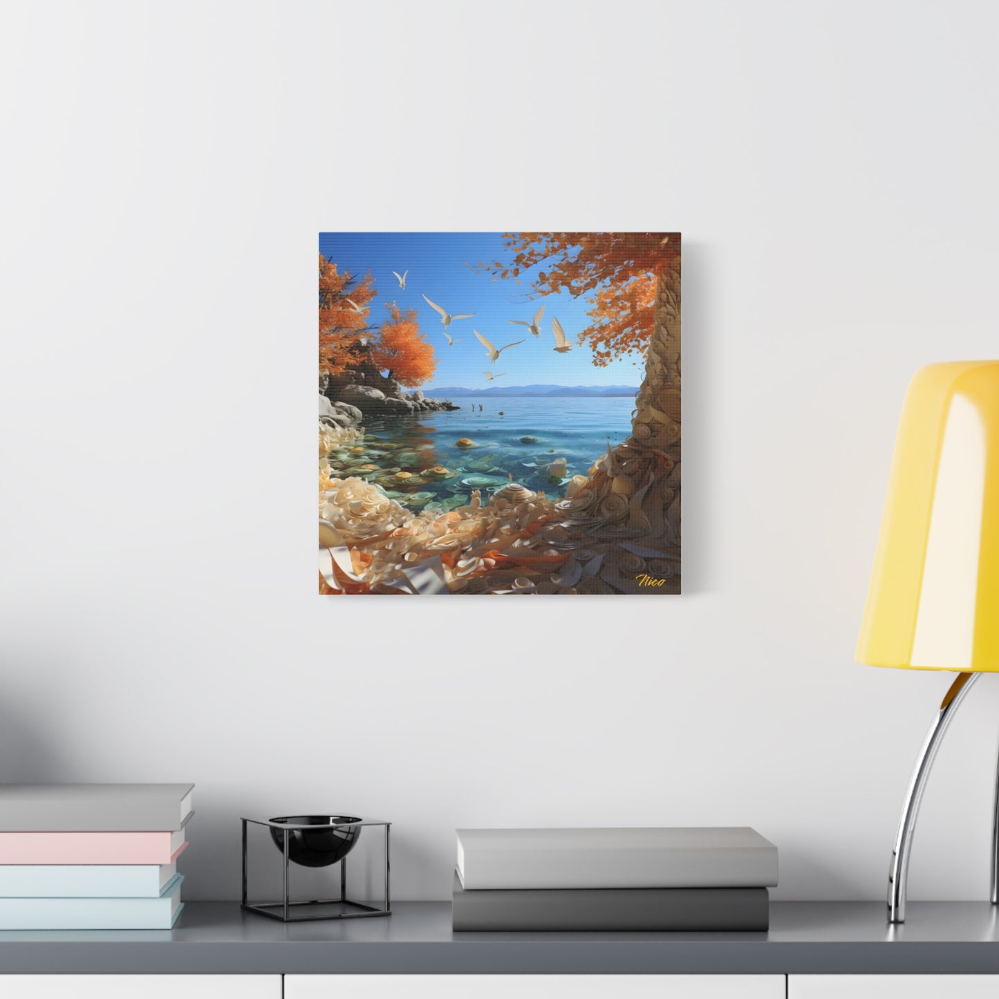 Atop The Mountain Lakeshore Series Print #9 - Streched Matte Canvas Print, 1.25" Thick
