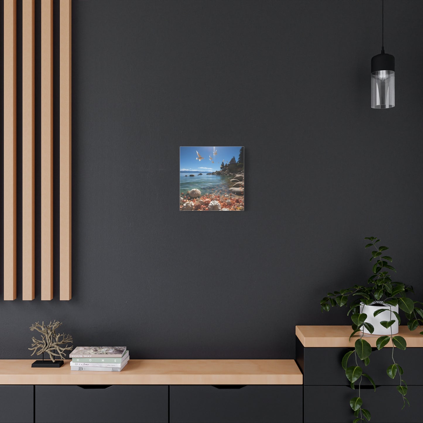 Atop The Mountain Lakeshore Series Print #3 - Streched Matte Canvas Print, 1.25" Thick