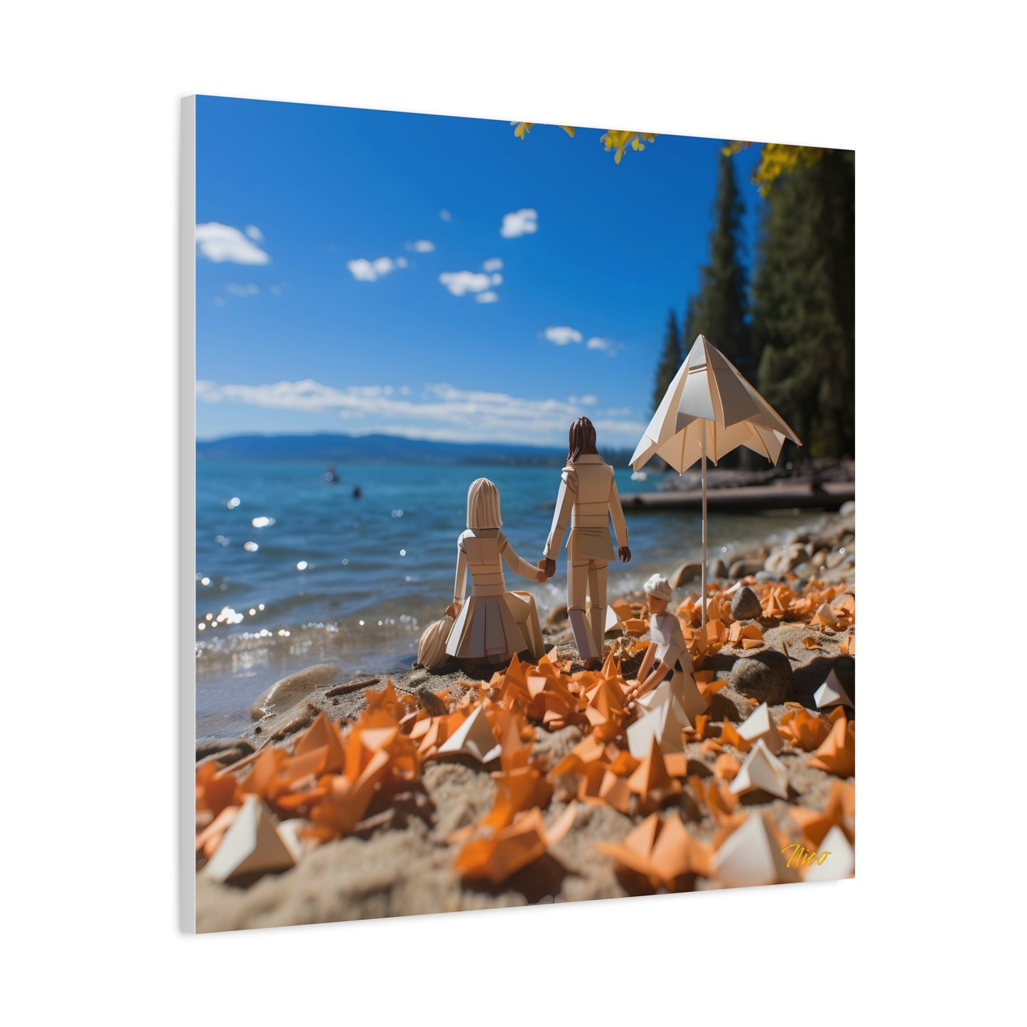 Atop The Mountain Lakeshore Series Print #5 - Streched Matte Canvas Print, 1.25" Thick