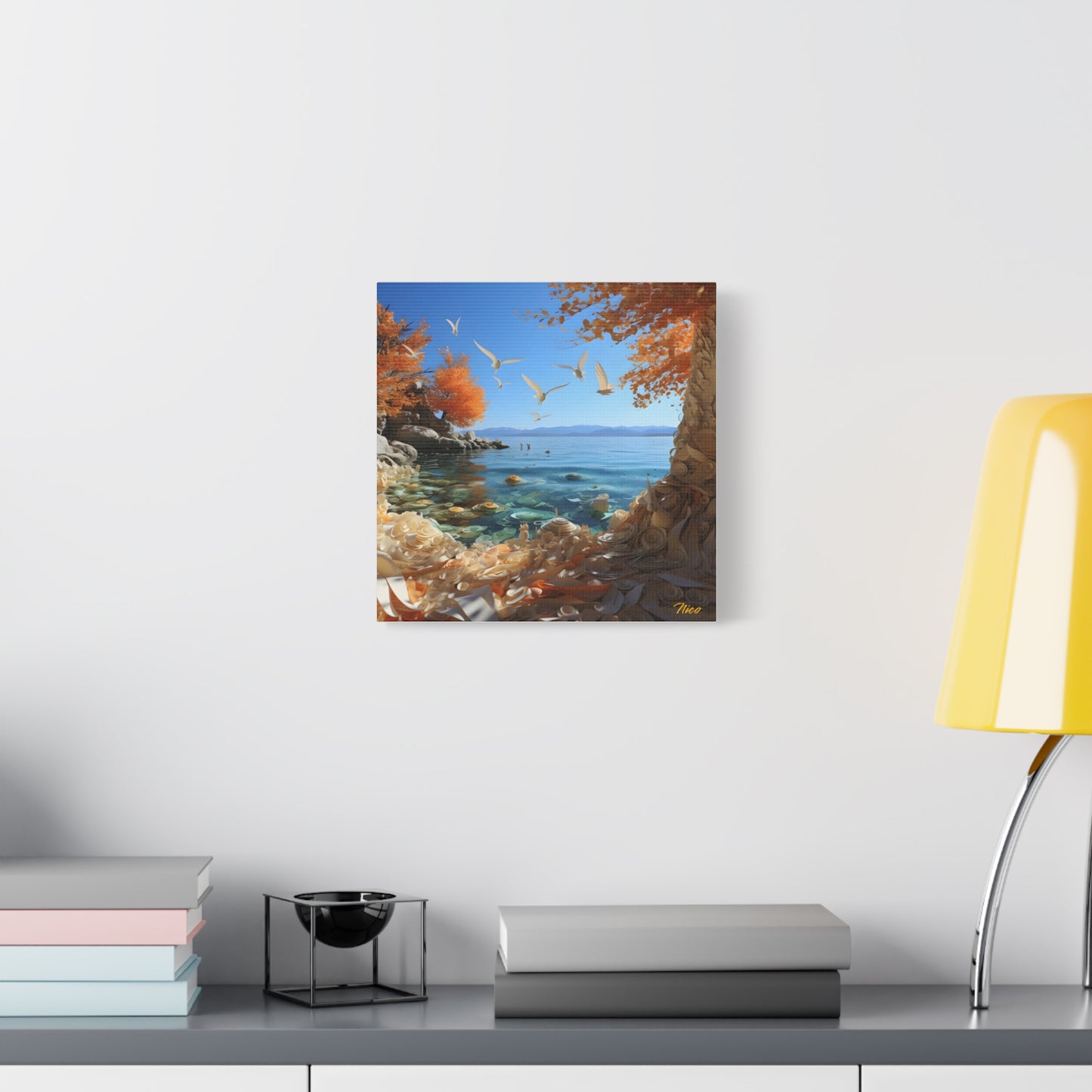 Atop The Mountain Lakeshore Series Print #9 - Streched Matte Canvas Print, 1.25" Thick