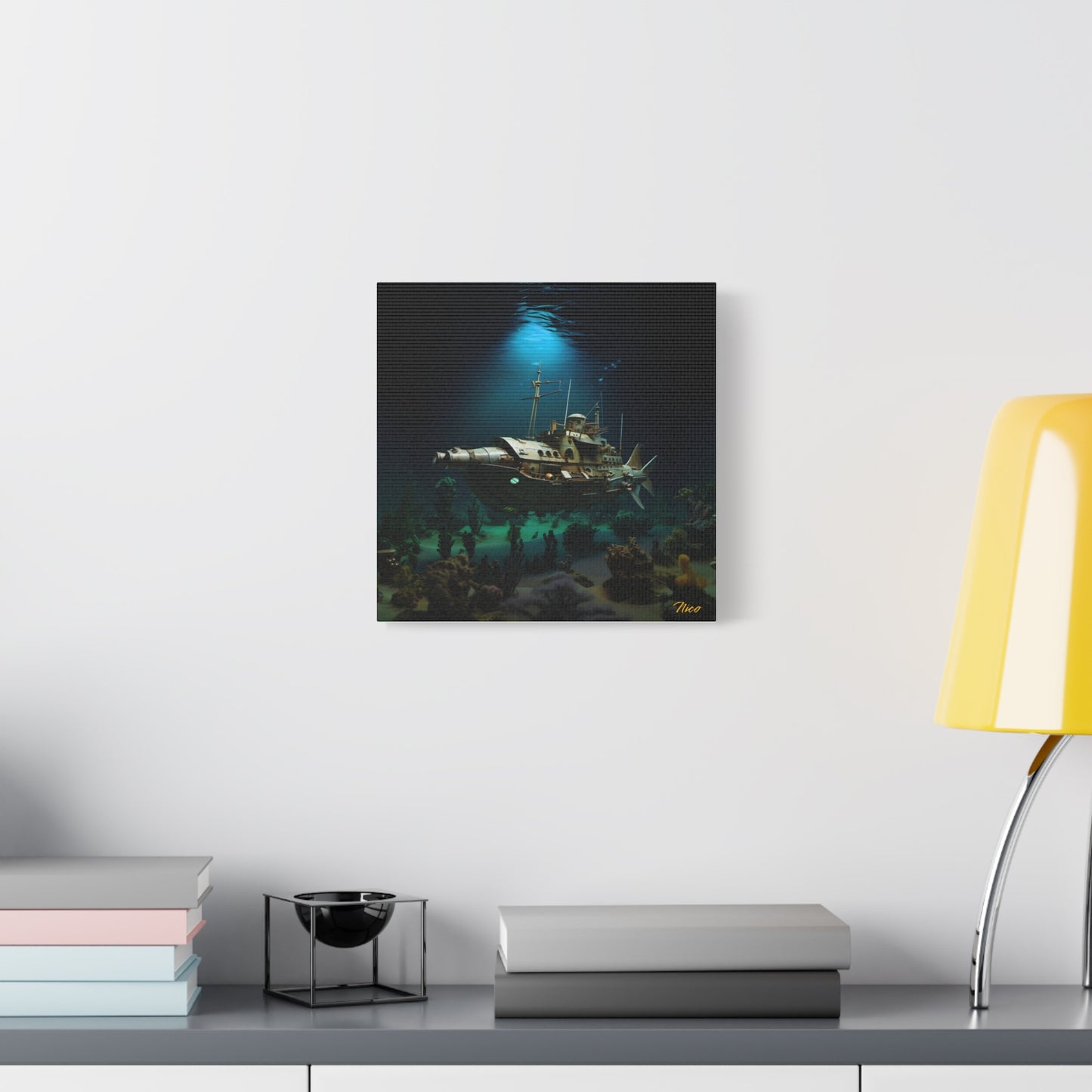 20,000 Leagues Under The Sea Series Print #7 - Streched Matte Canvas Print, 1.25" Thick