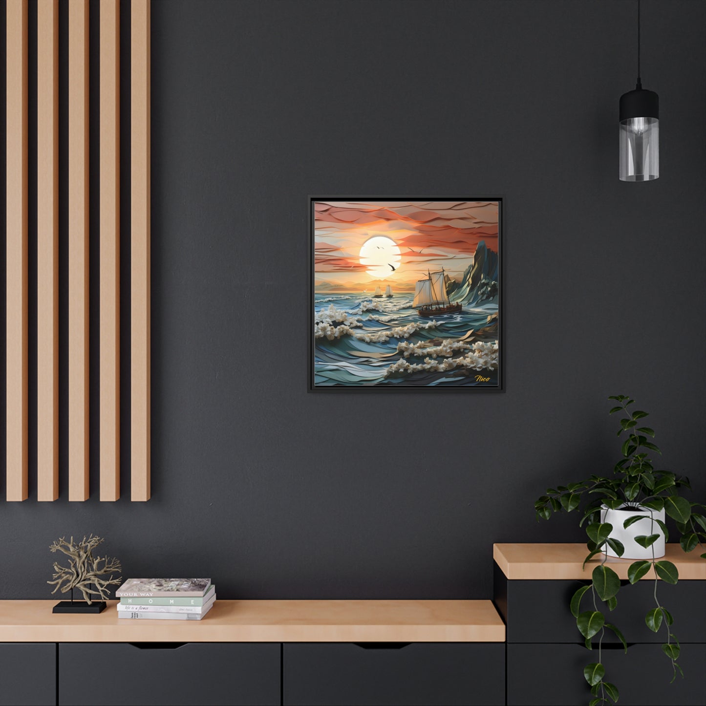 Into The Sunset Series Print #6 - Black Framed Canvas Print