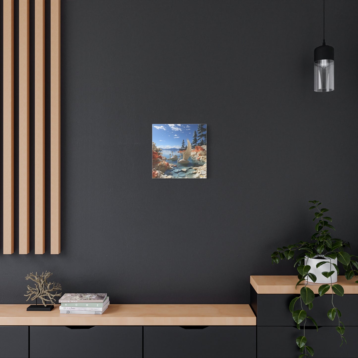Atop The Mountain Lakeshore Series Print #1 - Streched Matte Canvas Print, 1.25" Thick