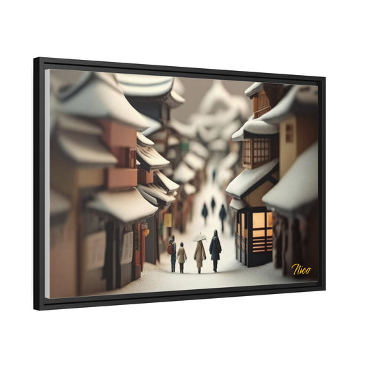 Asian Snow Series Print #6 - Impression sur toile encadrée noire