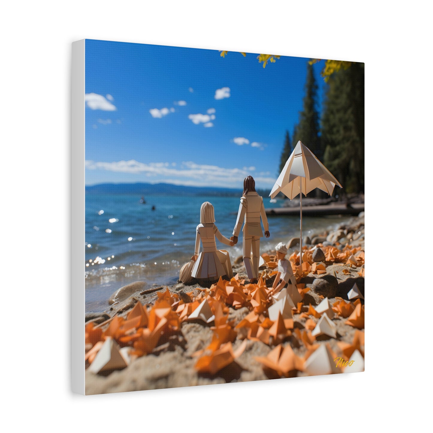 Atop The Mountain Lakeshore Series Print #5 - Streched Matte Canvas Print, 1.25" Thick