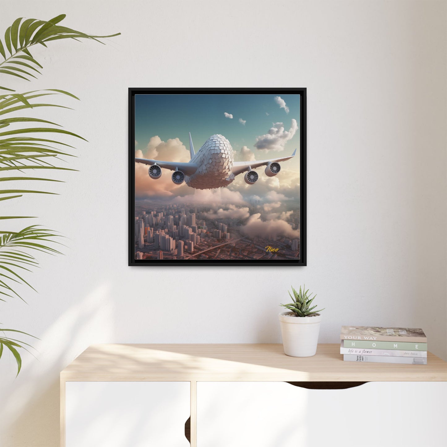 Frequent Flyer Miles Series Print #1 - Black Framed Canvas Print