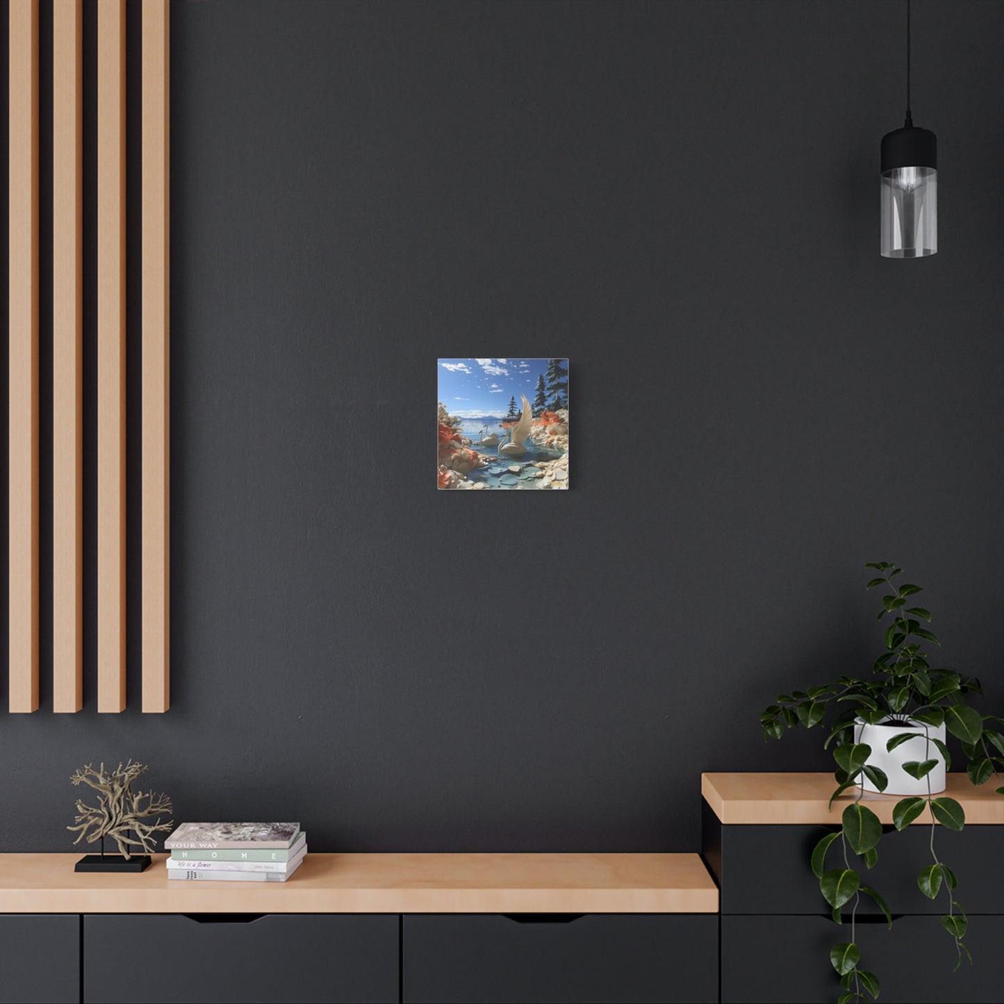 Atop The Mountain Lakeshore Series Print #1 - Streched Matte Canvas Print, 1.25" Thick