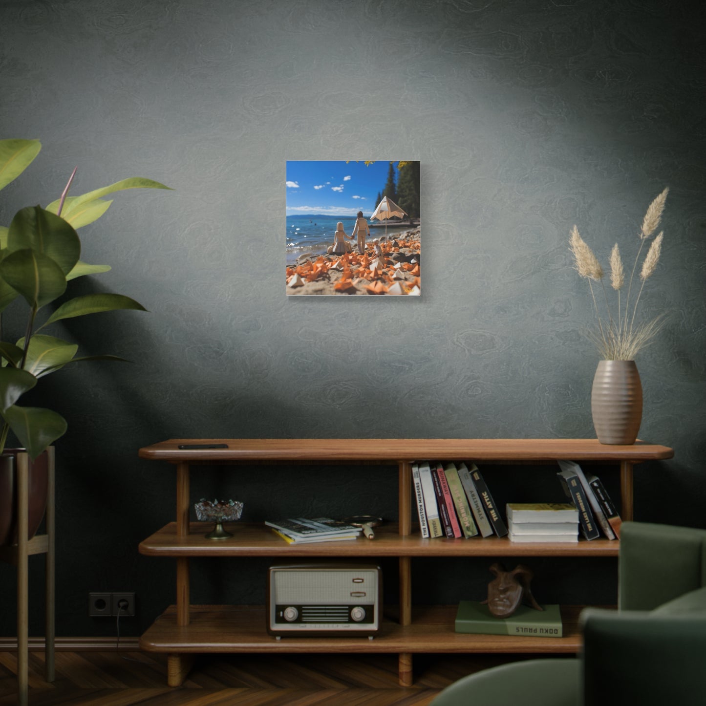 Atop The Mountain Lakeshore Series Print #5 - Streched Matte Canvas Print, 1.25" Thick