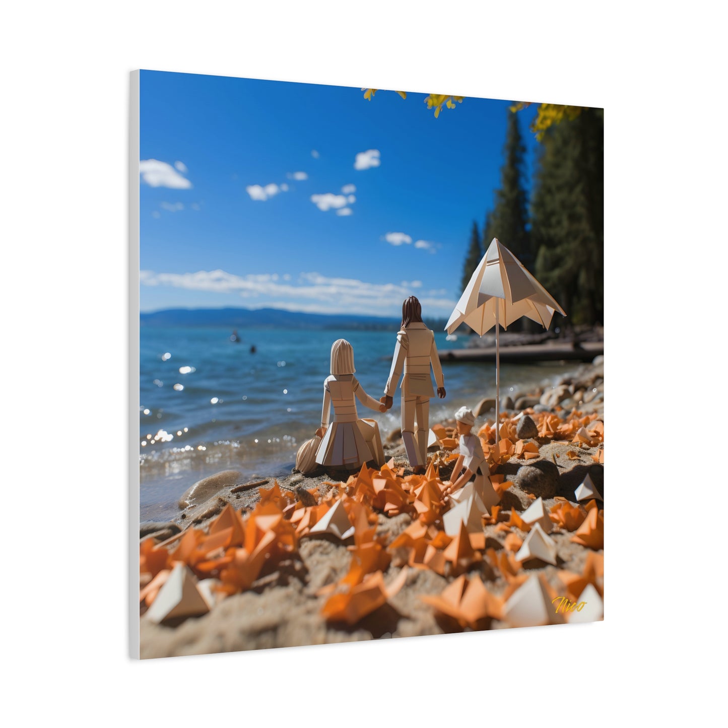 Atop The Mountain Lakeshore Series Print #5 - Streched Matte Canvas Print, 1.25" Thick