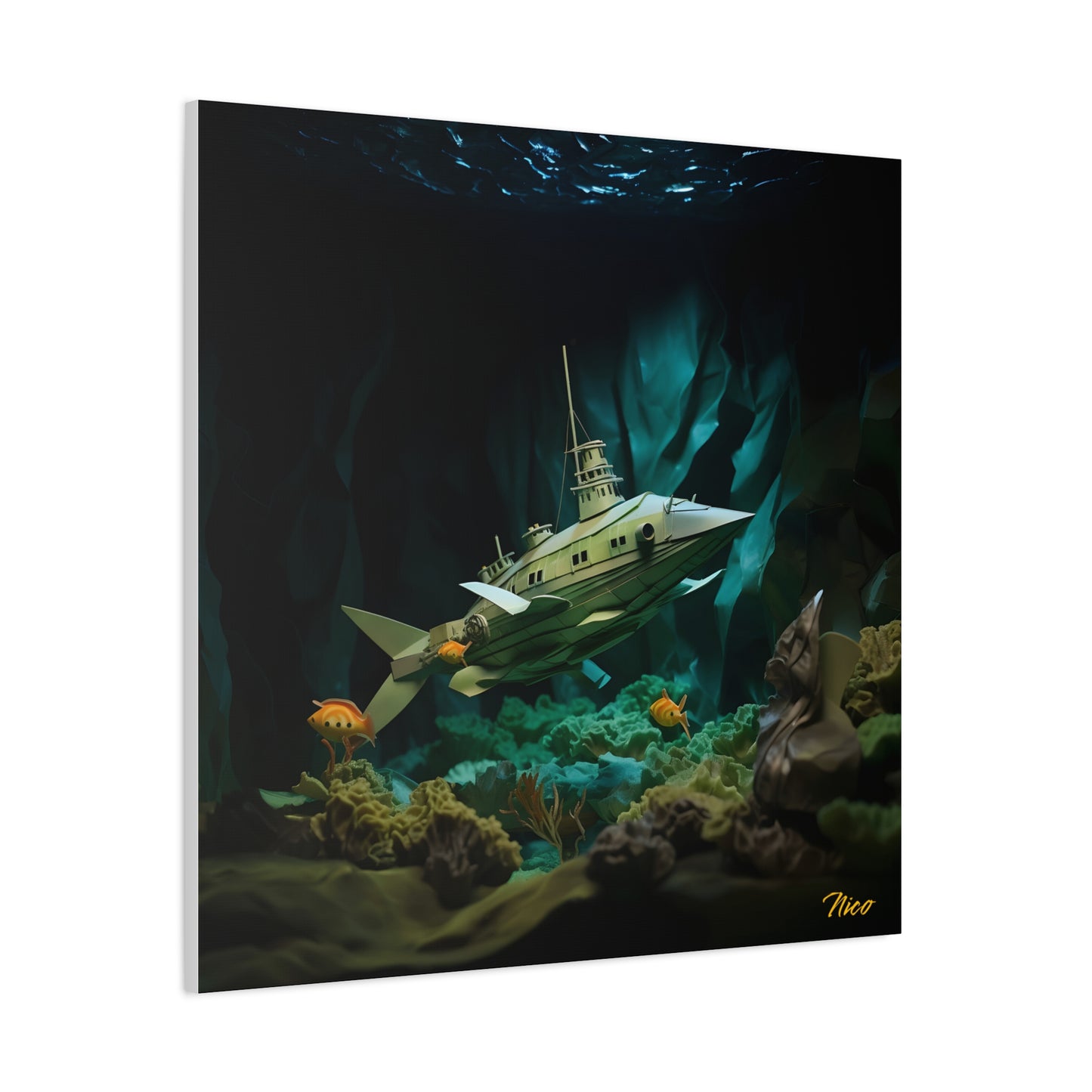20,000 Leagues Under The Sea Series Print #8 - Streched Matte Canvas Print, 1.25" Thick