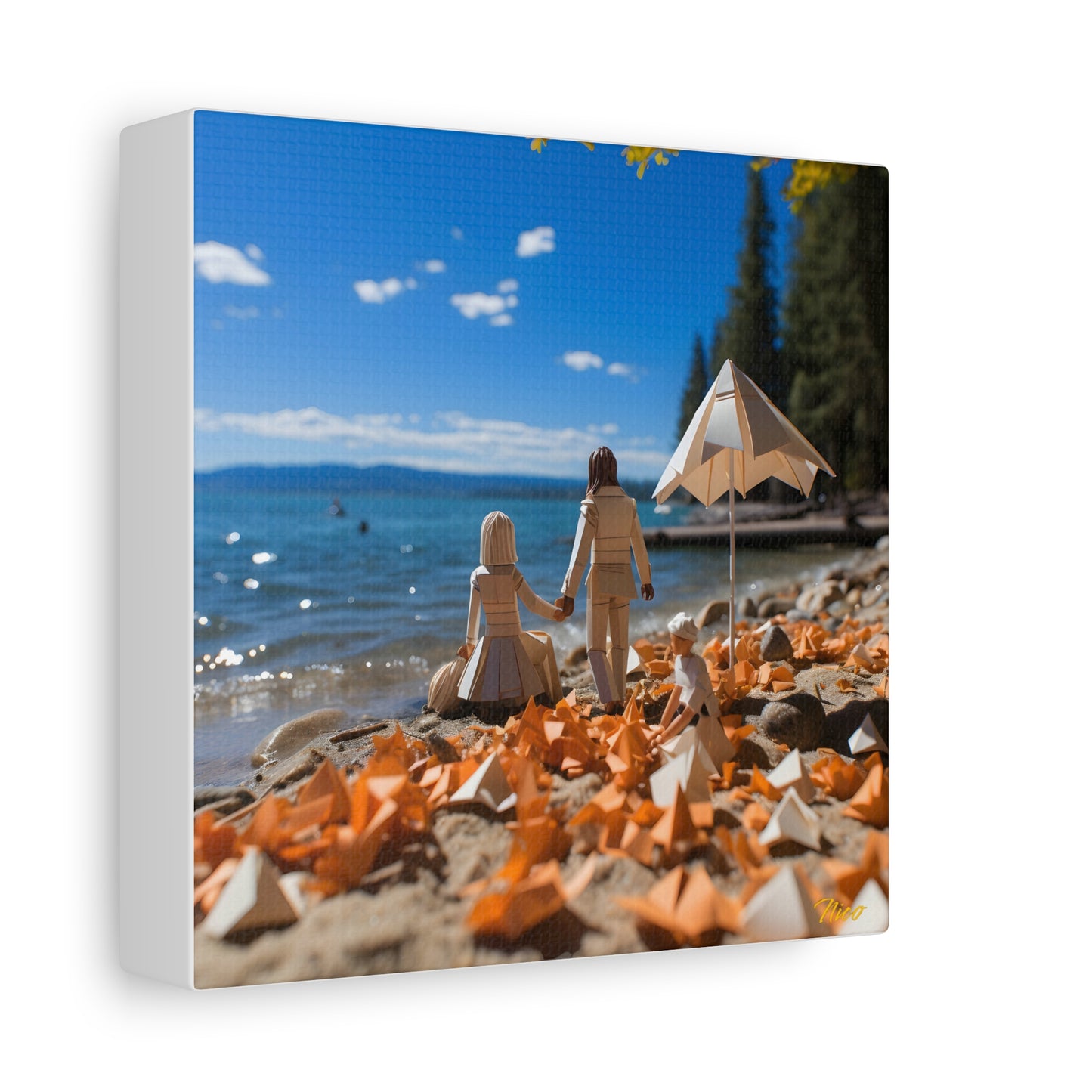 Atop The Mountain Lakeshore Series Print #5 - Streched Matte Canvas Print, 1.25" Thick