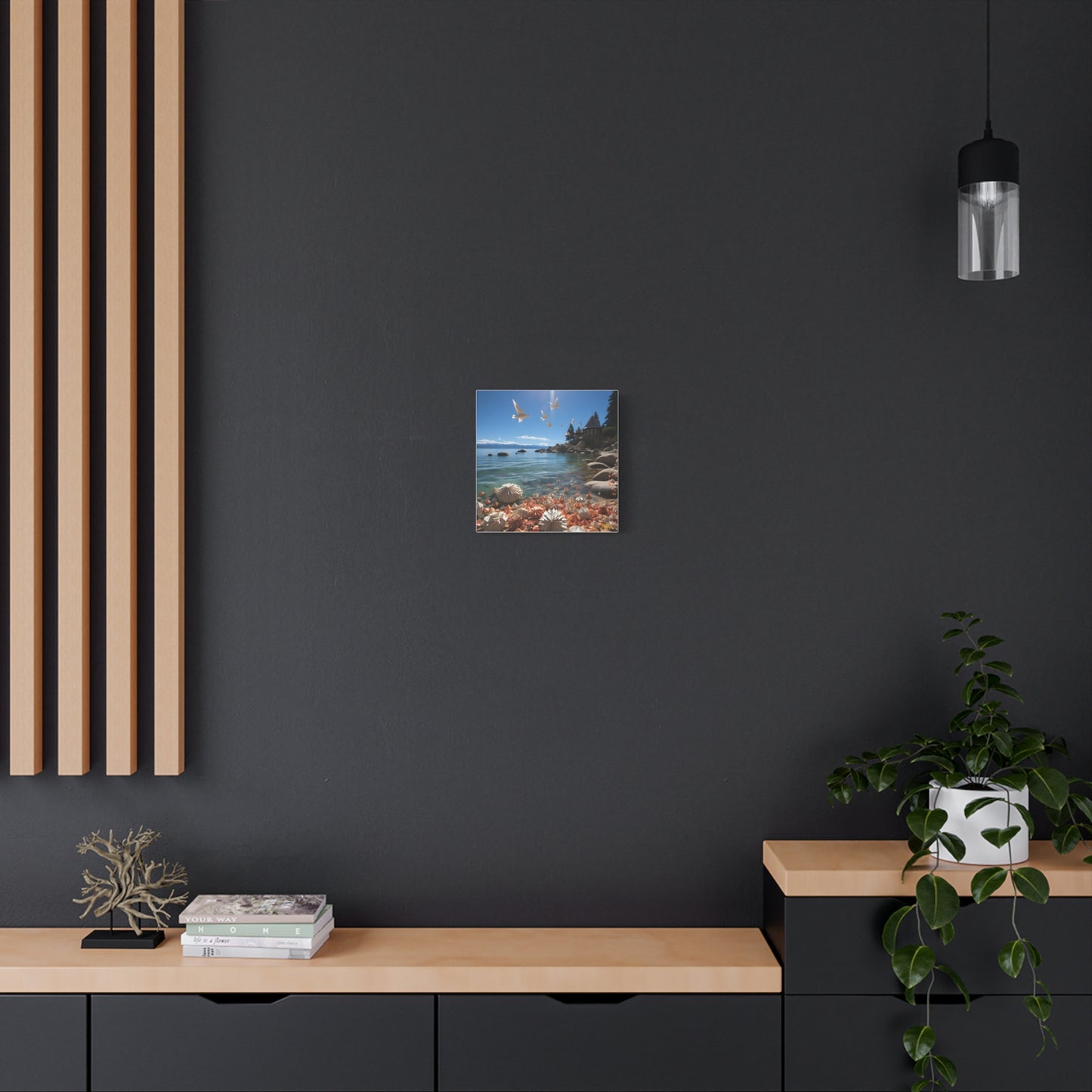 Atop The Mountain Lakeshore Series Print #3 - Streched Matte Canvas Print, 1.25" Thick