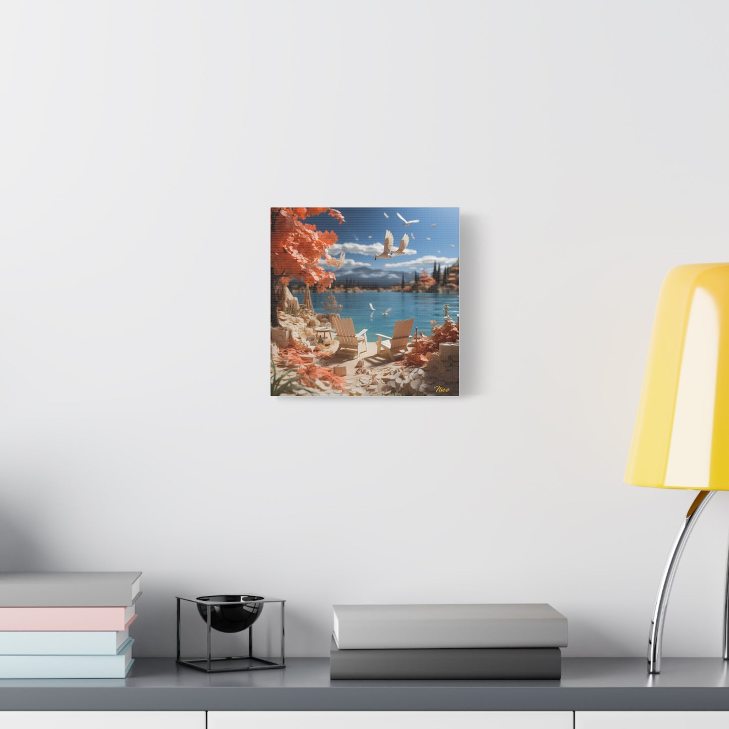 Atop The Mountain Lakeshore Series Print #10 - Streched Matte Canvas Print, 1.25" Thick