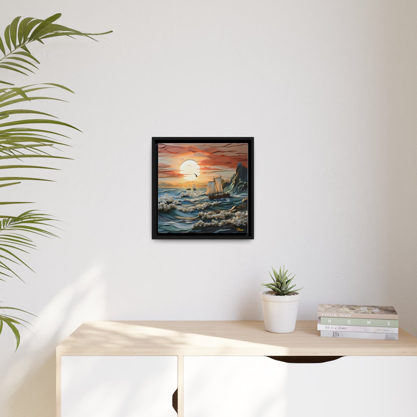 Into The Sunset Series Print #6 - Black Framed Canvas Print