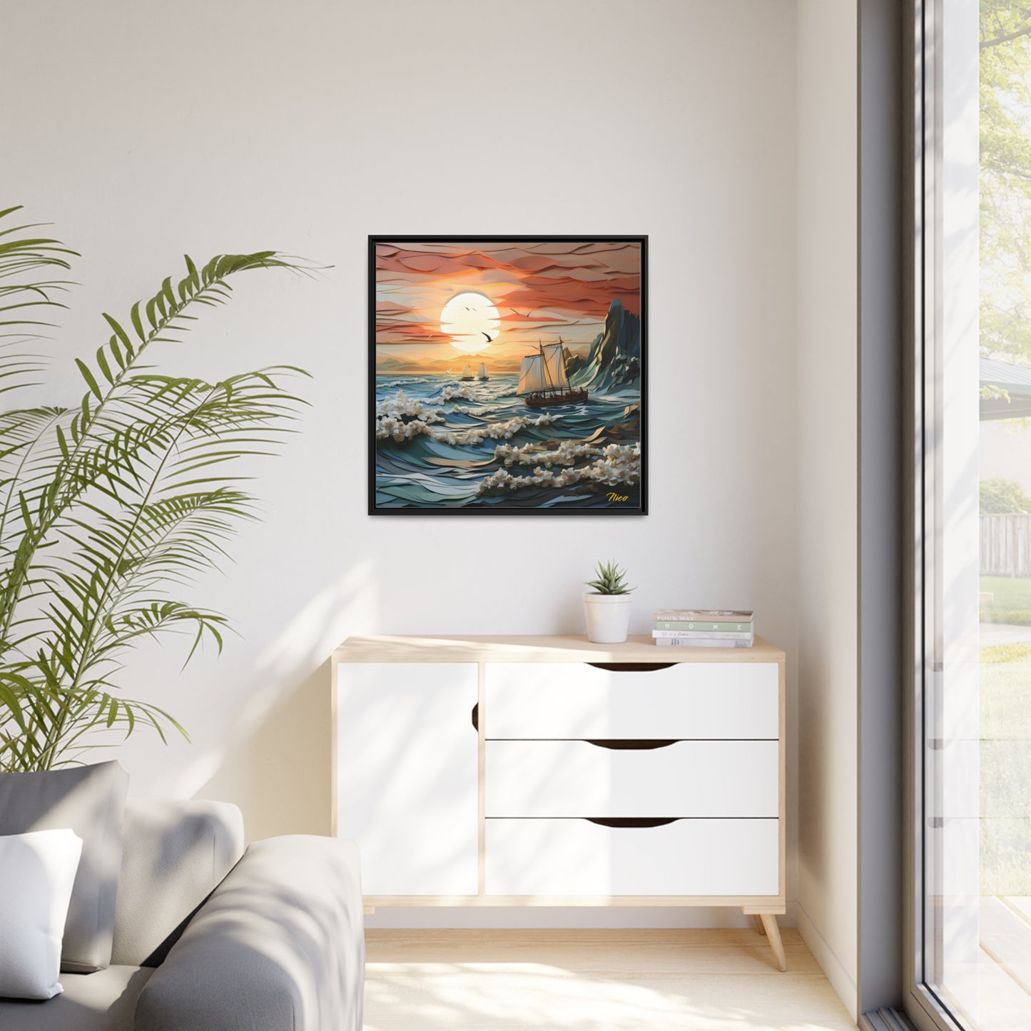 Into The Sunset Series Print #6 - Black Framed Canvas Print
