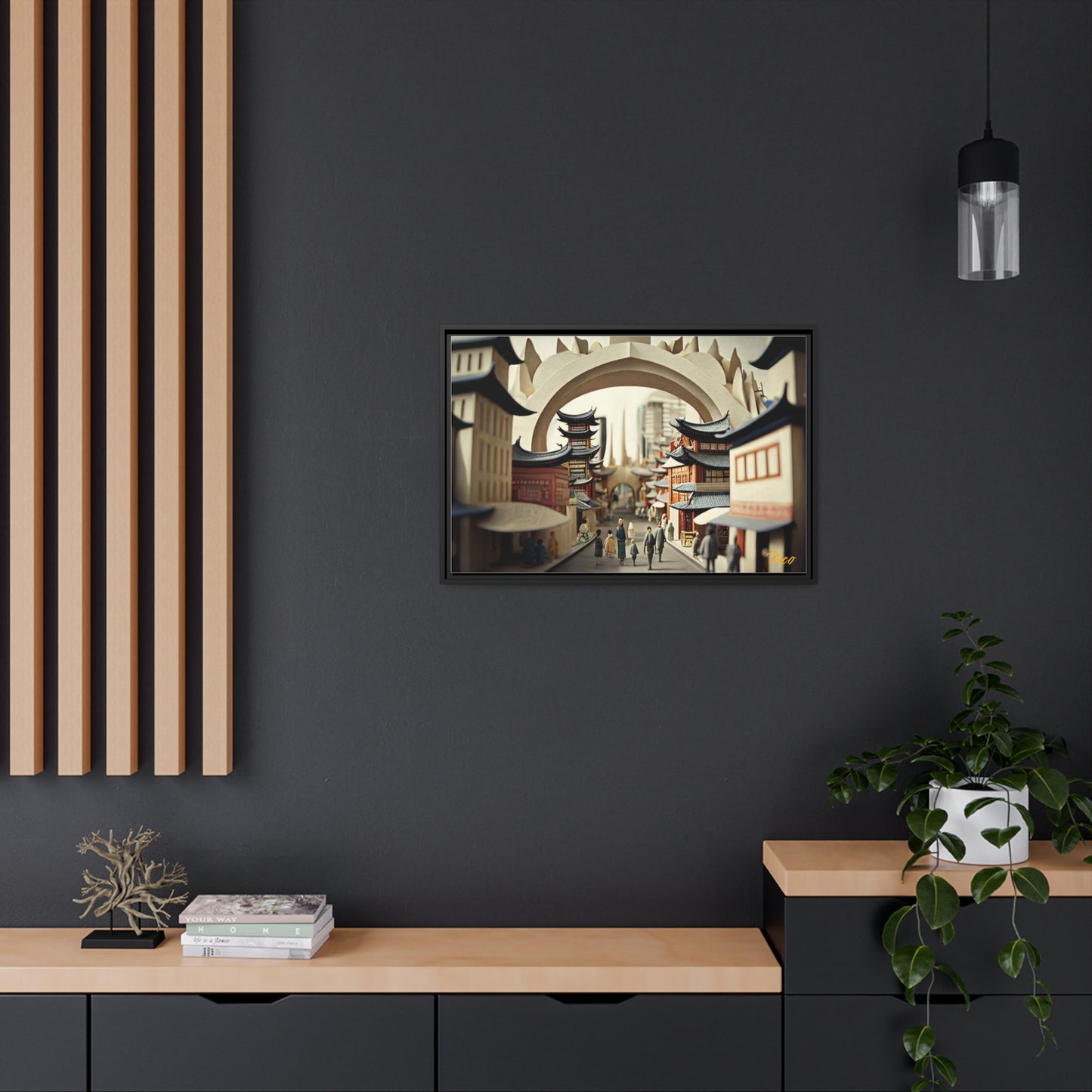 Via The Metropolis Series Print #3 - Extended Black Framed Matte Canvas Print