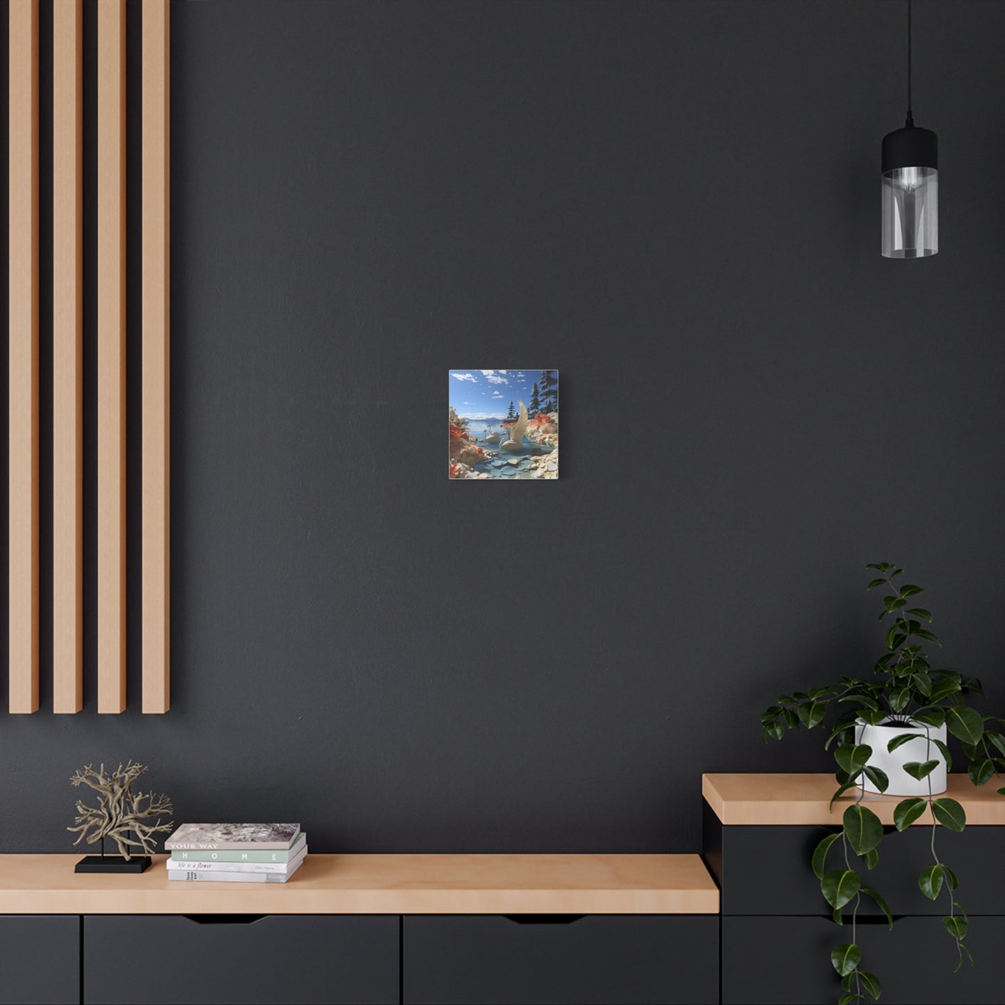 Atop The Mountain Lakeshore Series Print #1 - Streched Matte Canvas Print, 1.25" Thick