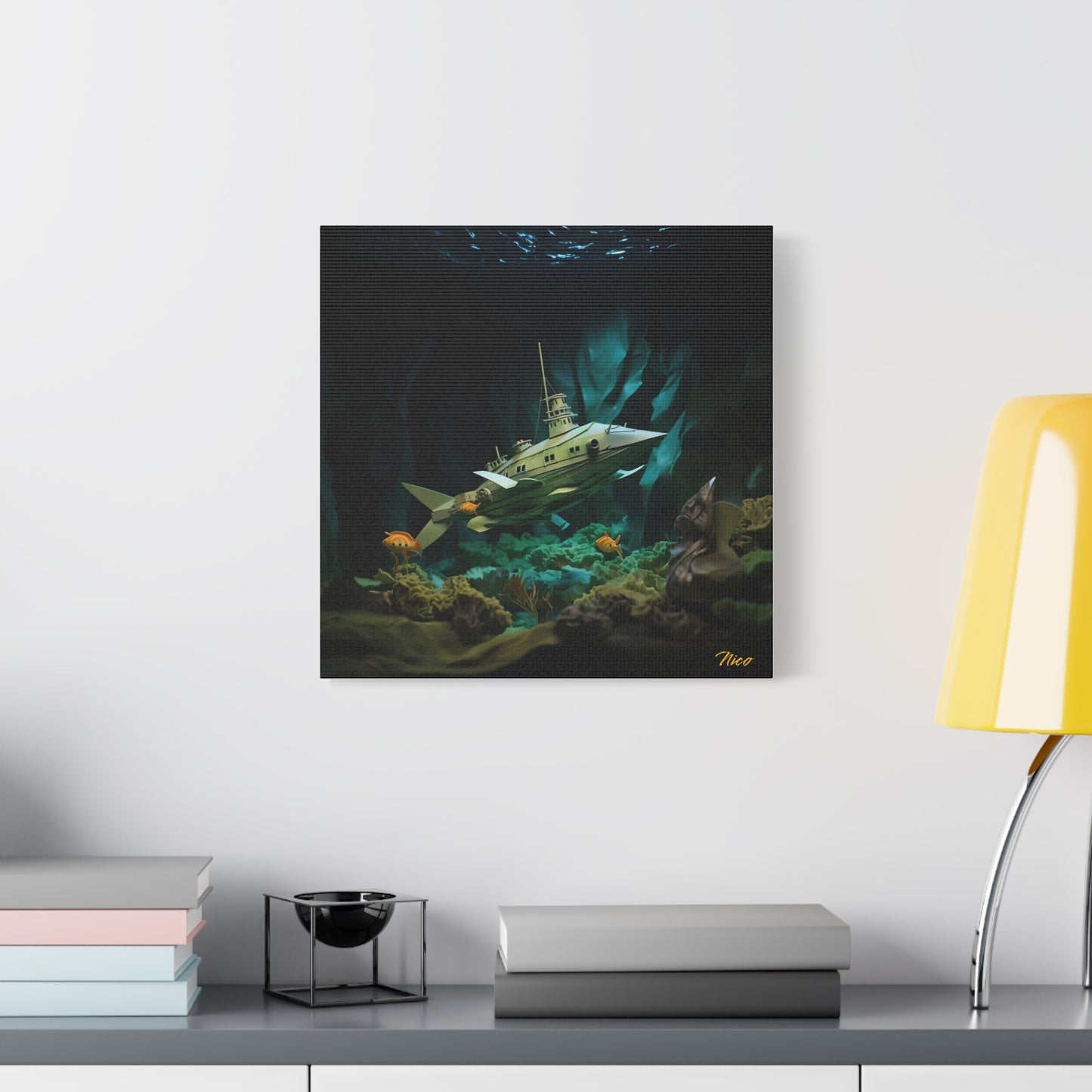 20,000 Leagues Under The Sea Series Print #8 - Streched Matte Canvas Print, 1.25" Thick