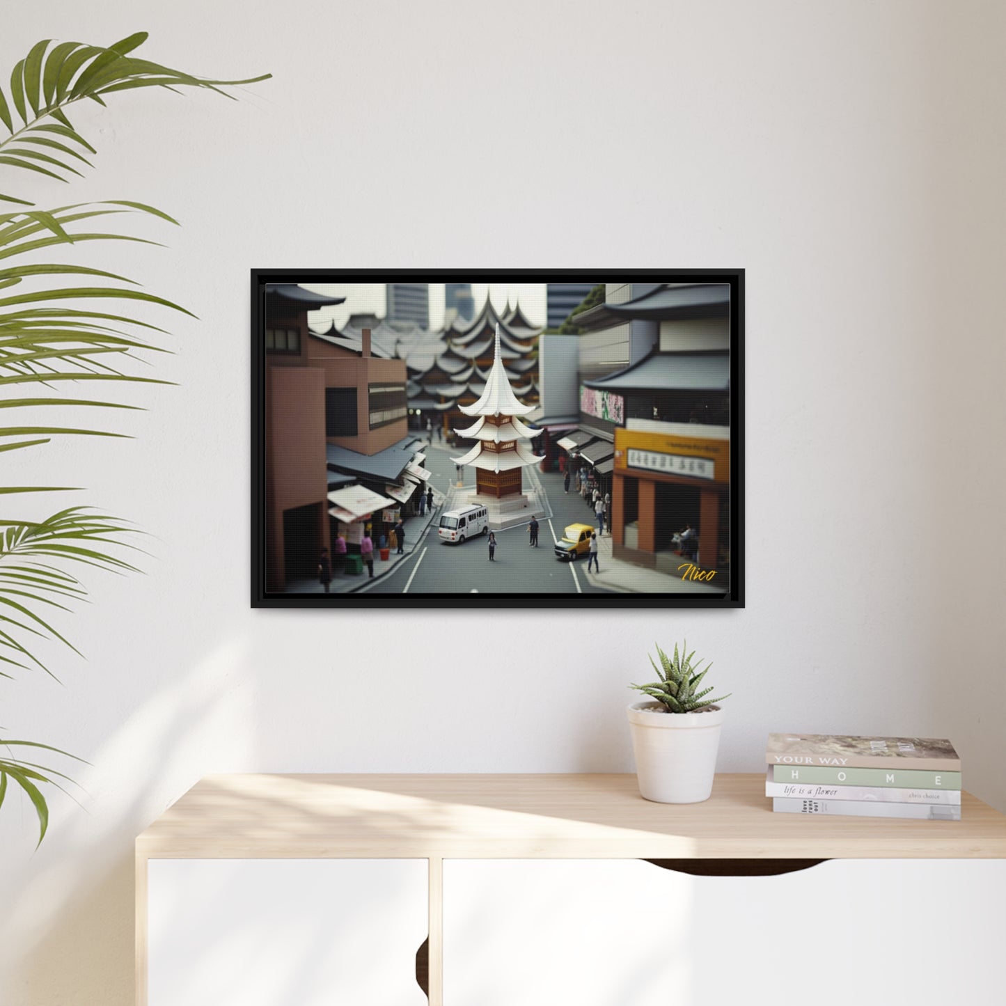 Eastern Metropolis Series Print #10 - Impression sur toile encadrée noire