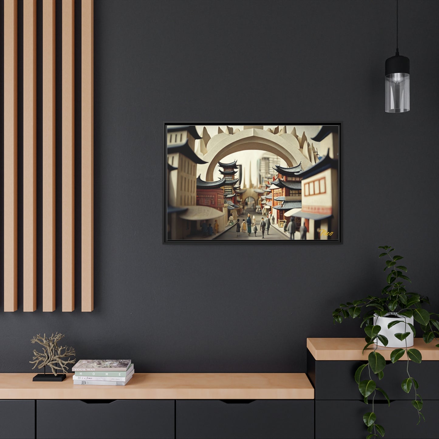 Via The Metropolis Series Print #3 - Extended Black Framed Matte Canvas Print