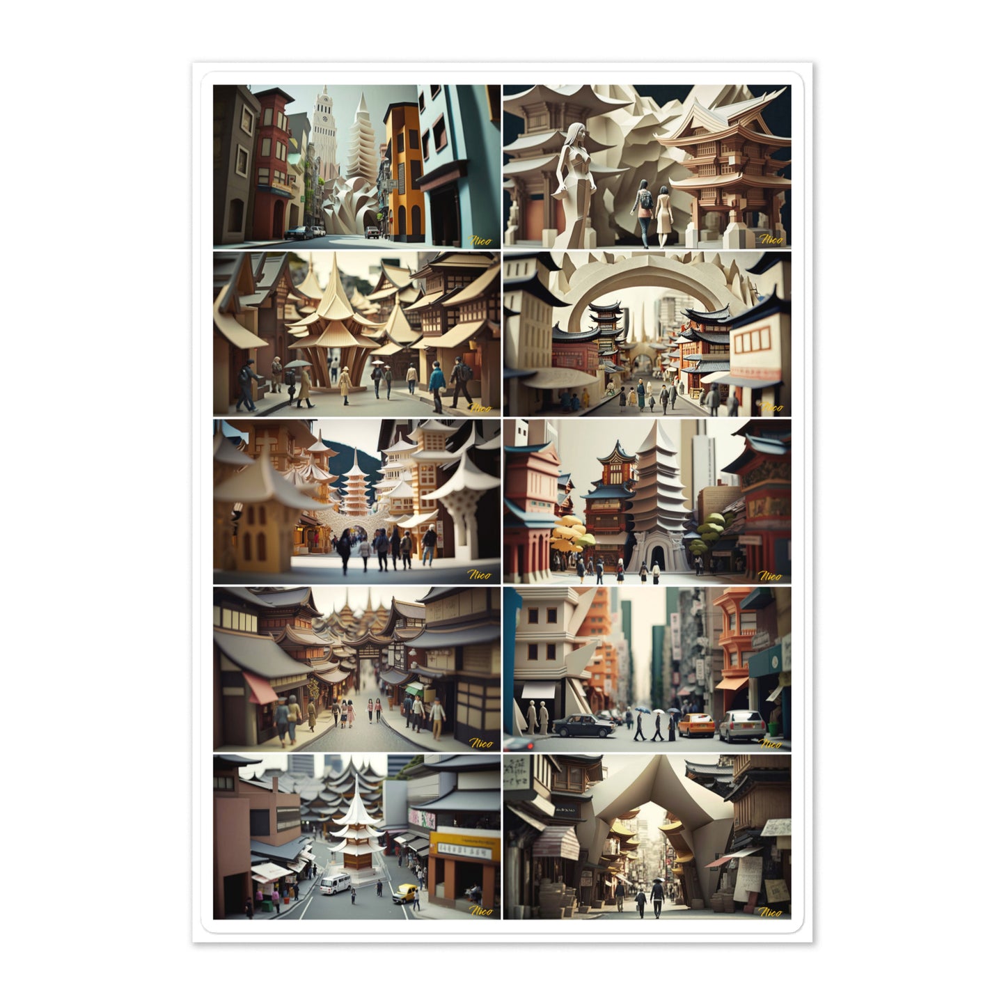 Via The Metropolis- All 10 Prints In Series - Sticker sheet