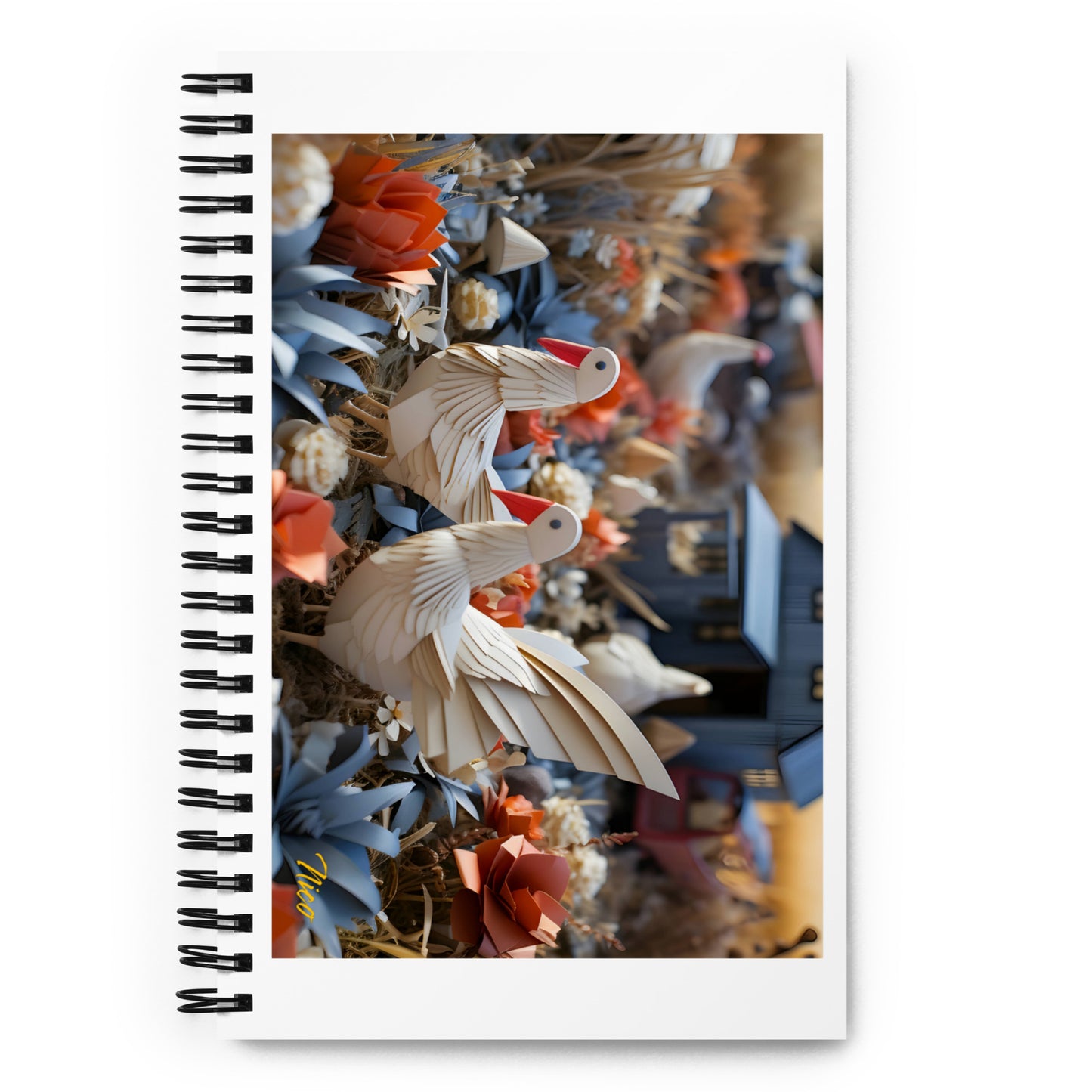 Meadow By The Farm Series Print #6 - Spiral notebook