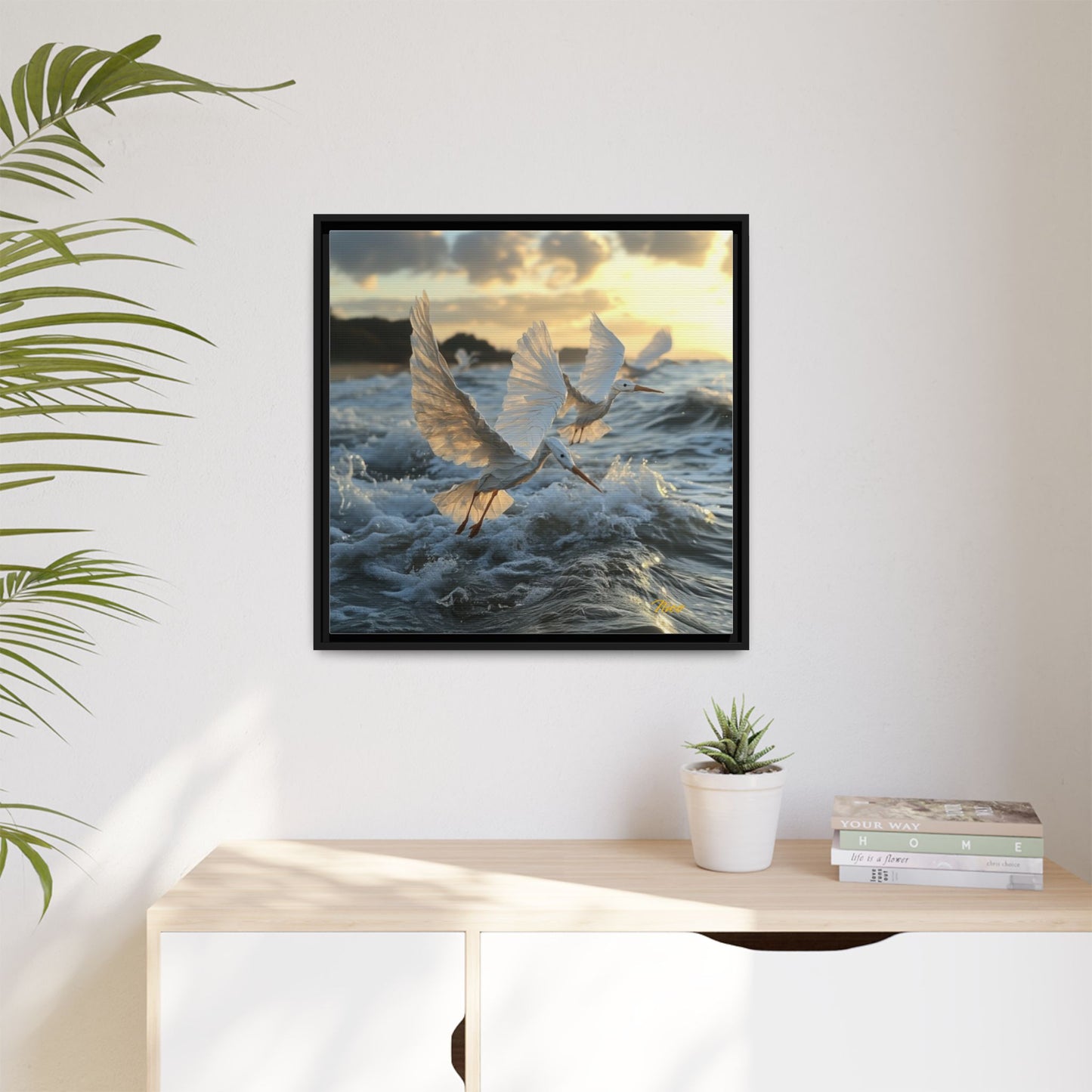 By The Seaside Series Print #10 - Black Framed Canvas Print