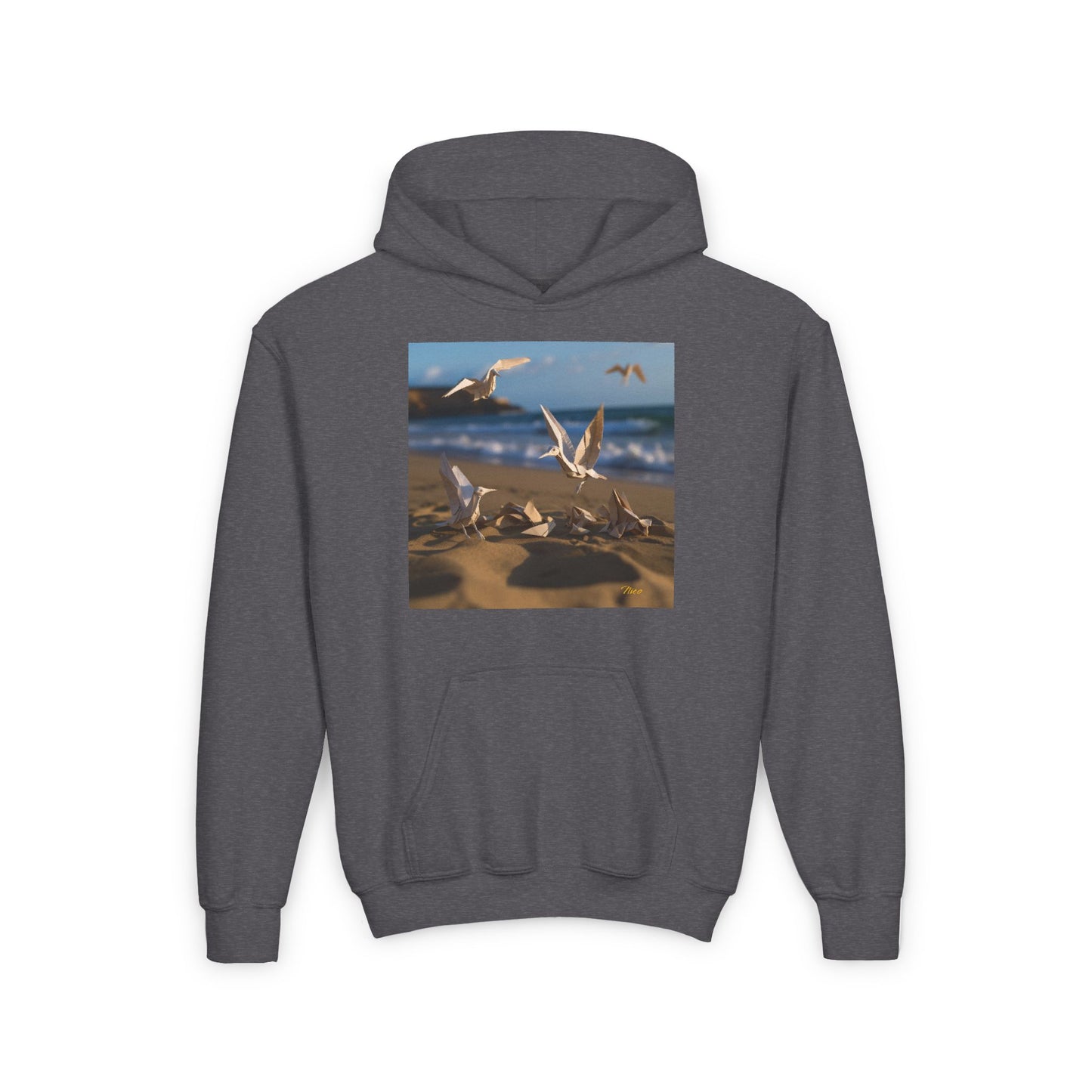 By The Seaside Series Print #7 Youth Heavy Blend Hooded Sweatshirt