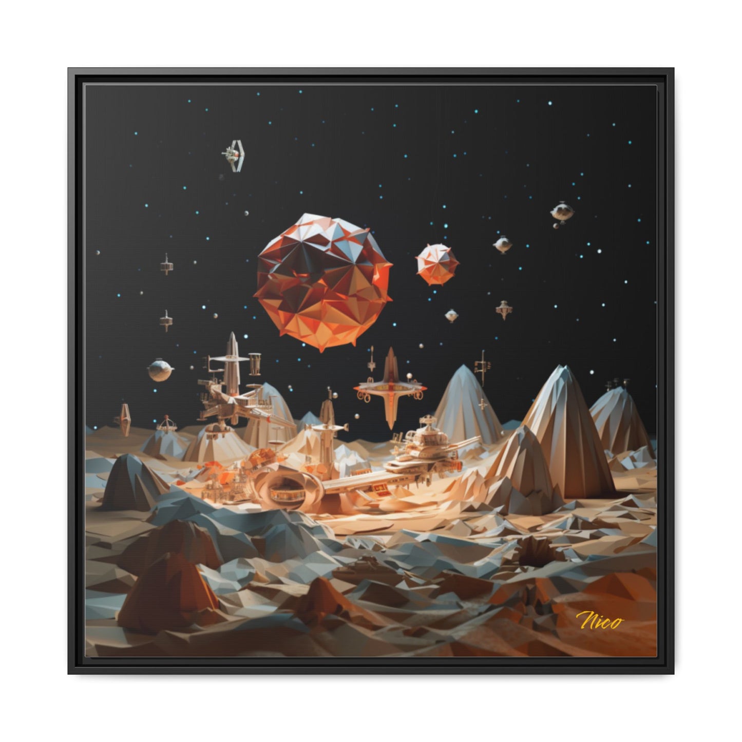 Elons' Dream Series Print #7 - Black Framed Canvas Print