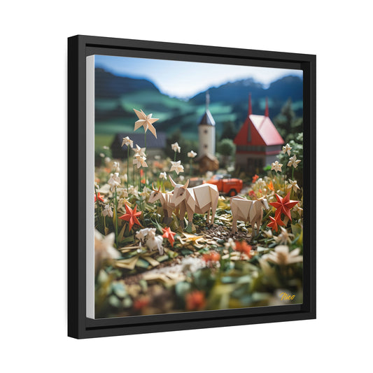 Meadow By The Farm Series Print #5 - Black Framed Canvas Print