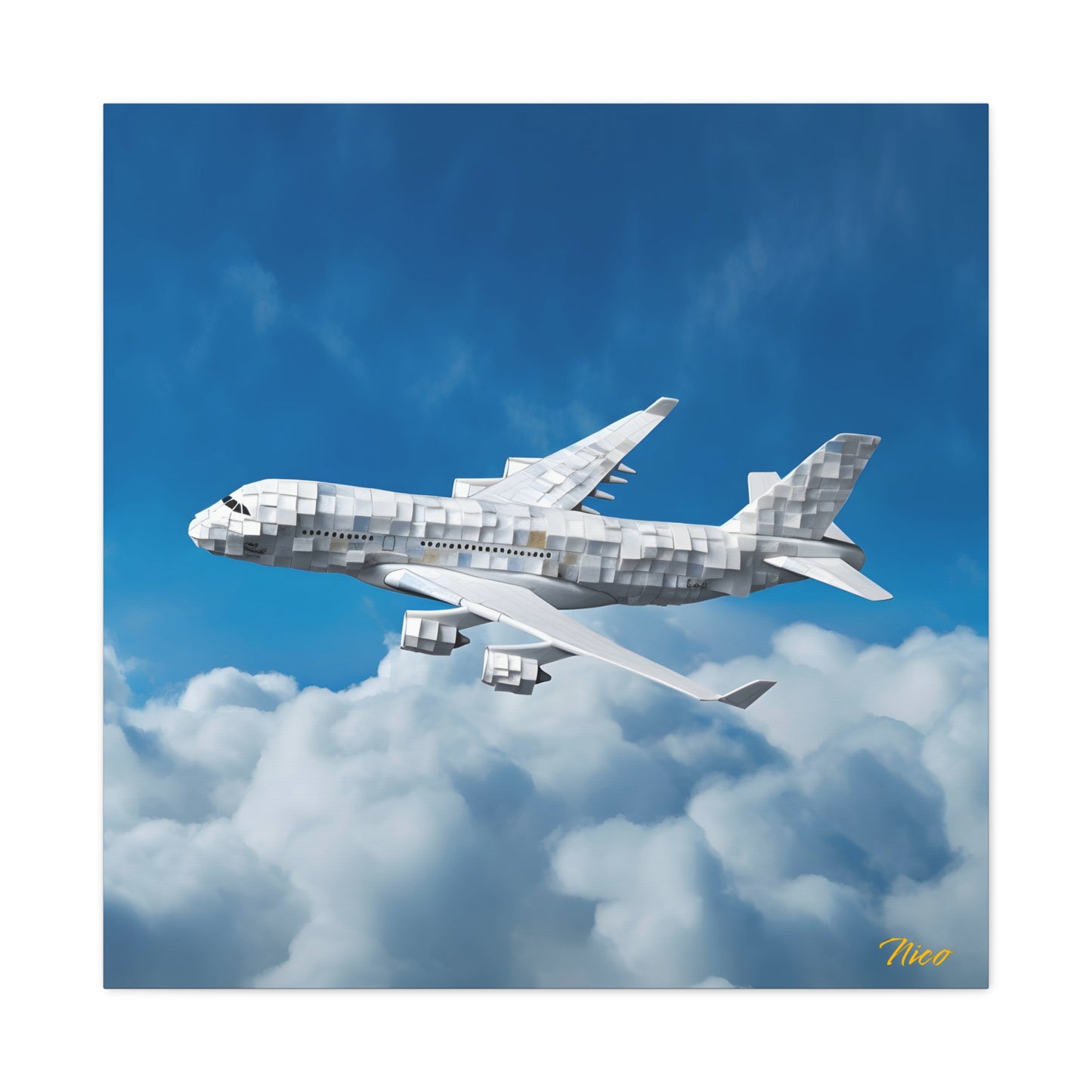 Frequent Flyer Miles Series Print #5 - Streched Matte Canvas Print, 1.25" Thick