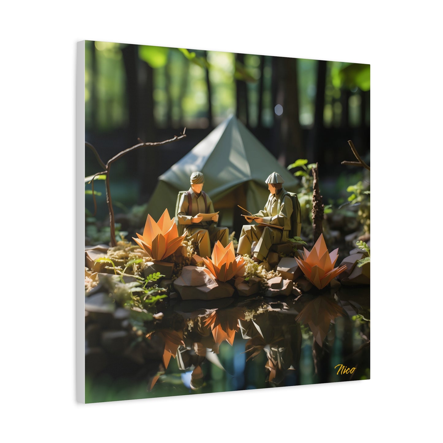 Relaxing By The Brook Series Print #7 - Streched Matte Canvas Print, 1.25" Thick