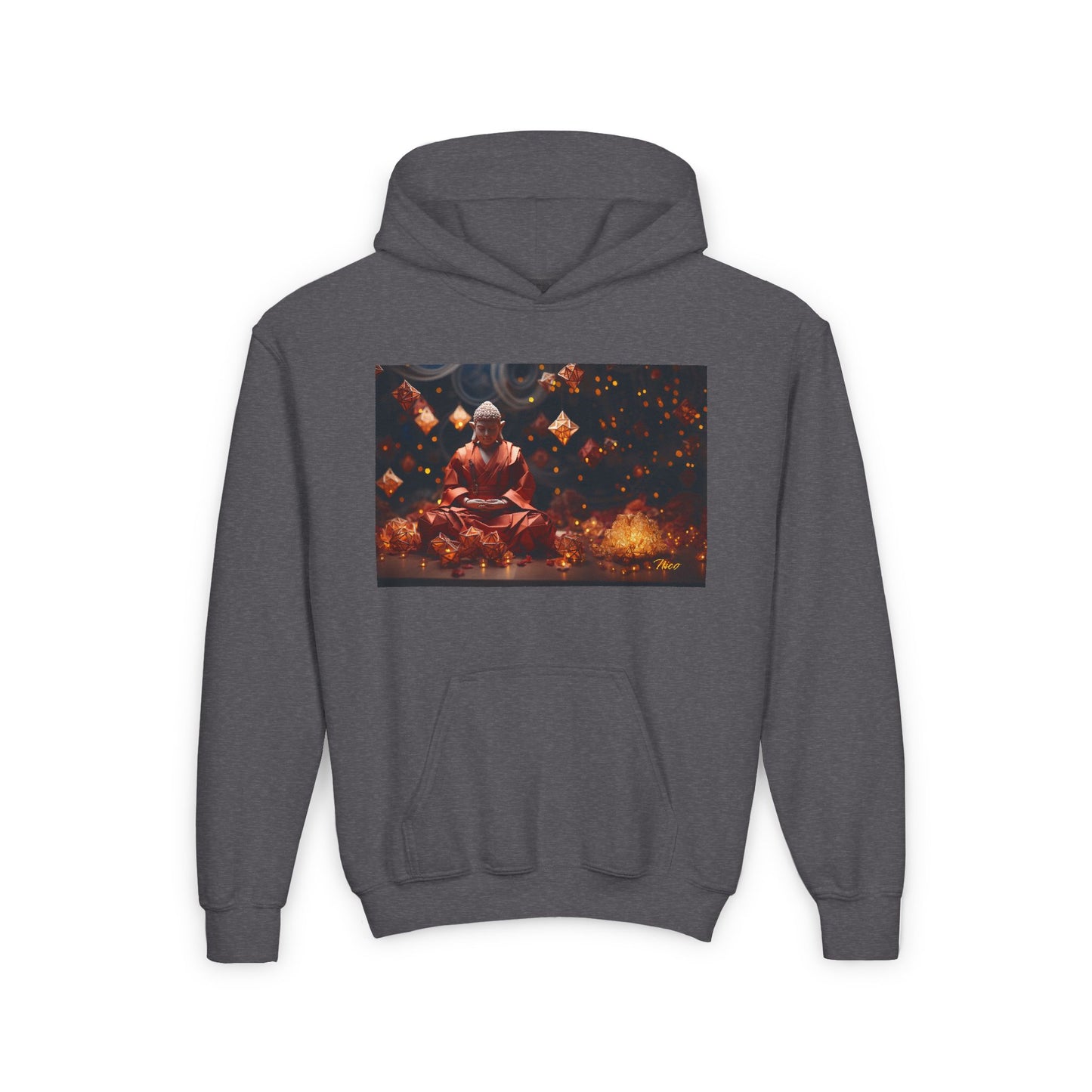 Ascending Buddah Series Print #7 Youth Heavy Blend Hooded Sweatshirt