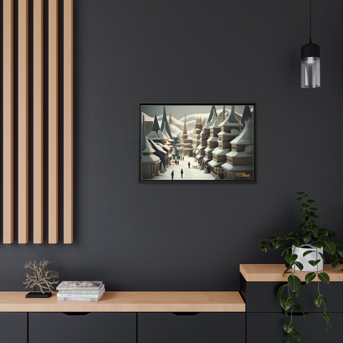 Asian Snow Series Print #1 - Extended Black Framed Canvas Print